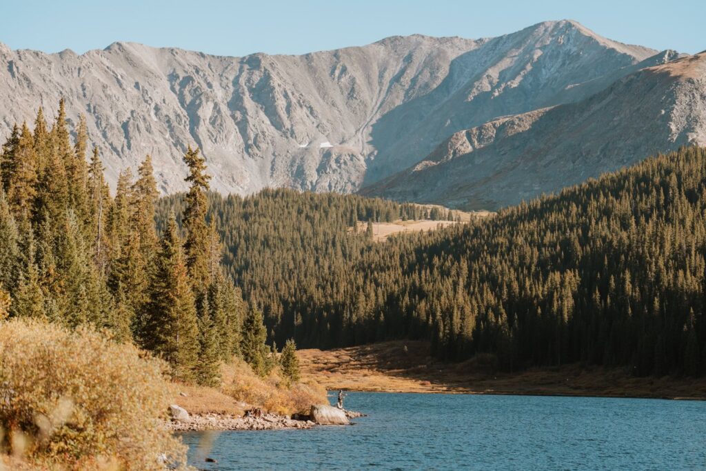 Landscape photo of Clinton Gulch reservoir near Breckenridge, Colorado.